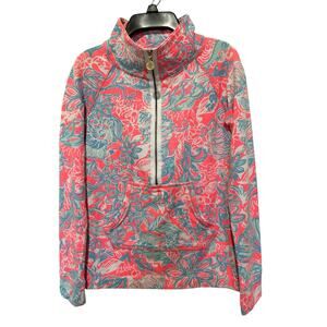Lilly Pulitzer Size XXS Skipper Popover UPF 50+ 1/2 Zip Pullover Pink Floral